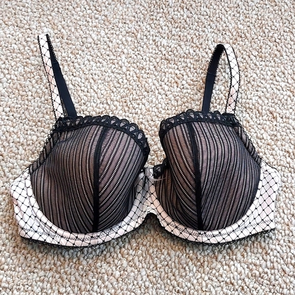 B.temptd Black and Pink Lace Bra - Picture 1 of 7